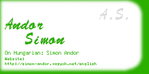 andor simon business card